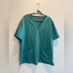FIGS Women's Teal V-Neck Scrub Top XXL